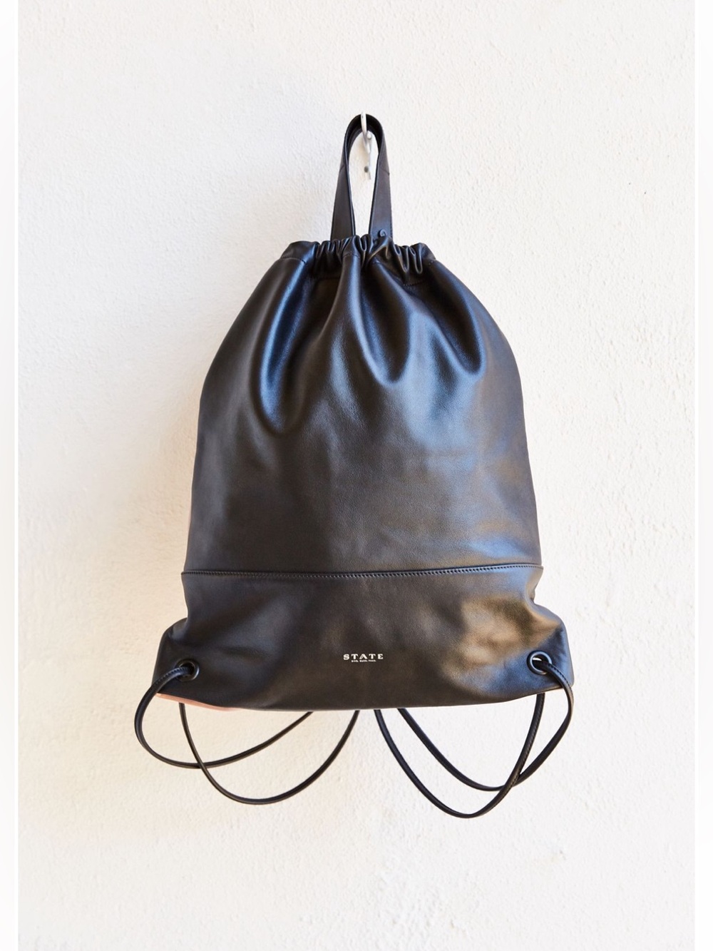 STATE Bags Lee Drawstring Backpack  blush pink / black leather - Picture 2 of 13